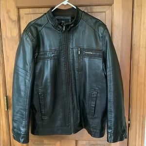Black Leather Jacket with Soft Cotton Lining